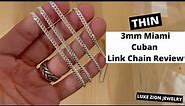 Thin 3mm Cuban Link Chain