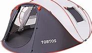 TOBTOS Pop Up Camping Tent 6 Person Double Layer with Vestibule, Automatic Setup Instant Tents for Camping Hiking and Outdoor for 2/3/4/5/6 People