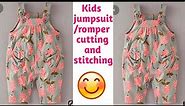 Baby jumpsuit/romper/dungree dress cutting and stitching easy way/baby dress design/jumpsuit
