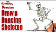 How to draw a dancing skeleton