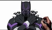 How To Draw Black Panther | Step By Step | Wakanda Forever