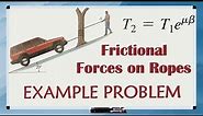 Frictional Forces on Flat Belts EXAMPLE PROBLEM // Step by Step Explanation // Equation Included