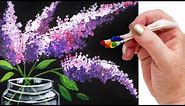 Lilacs in Mason Jar Q Tip Painting for Beginners Tutorial 🌷🎨💜 | TheArtSherpa