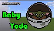 Minecraft: Pixel Art Tutorial and Showcase: Baby Yoda, The Child (The Mandalorian)