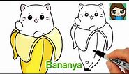 How to Draw a Cute Cat in a Banana 🍌Bananya
