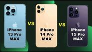 iphone 13 Pro Max vs iPhone 14 Pro Max vs iPhone 1 5Pro Max || Full Comparison