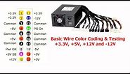 Power Supply [SMPS] Basic Wire Color Coding & Testing +3.3V, +5V, +12V and -12V by Technical Adan.