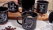 Mifoci 12 Pcs Christian Enamel Mugs with Handle Christian Inspirational Coffee Mugs Bible Verse Office Cup Camping Campfire Cups Religious Gift for Women Men Employee(Colorful)