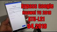 BOOM!!! Huawei Y6 2018 ATU-L21.Remove Google account bypass frp.