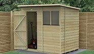 7' x 5' Forest Beckwood 25yr Guarantee Shiplap Pressure Treated Pent Wooden Shed (2.26m x 1.7m)