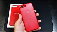Official Apple Product Red Leather Case - iPhone 8 Plus