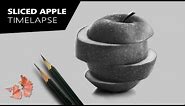 Hyperrealistic Sliced Apple Drawing | Time lapse Video