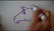 How to draw an easy cartoon horse
