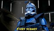All clone trooper Fives scenes - The Clone Wars