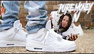 THE CLEANEST SHOE FOR THE SUMMER ?!?! JORDAN 4 "PURE MONEY" REVIEW AND ON FOOT !!!