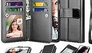 NJJEX Case for Samsung Galaxy A32 5G, for Galaxy A32 5G Wallet Case, [9 Card Slots] PU Leather Credit Holder Folio Flip [Detachable] Kickstand Magnetic Phone Cover & Lanyard for Samsung A32 [Black]