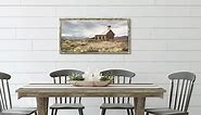 Country Wall Art Framed Picture: Large Farmhouse Old Barn Wood Painting Decor Rustic Bedroom Living Room Farm Scene Print Horizontal Panoramic Nature Landscape Countryside View Artwork for Home