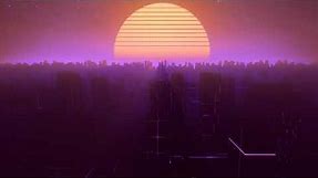 Neon City Outrun Synthwave Animation loop 3 - Creative Commons