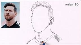 How To Draw Realistic face Lionel Messi | Easy Pencil Sketch | Messi Drawing #messi