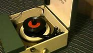 1958 Magnavox portable stereo record player 45 RPM demo