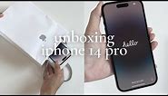 iphone 14 pro unboxing + accessories, minimal aesthetic | ft. camera test mini vlog & review