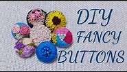 Hand embroidery| button embroidery| diy fancy buttons| hand embroidery button tutorial