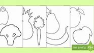 Fruits and Vegetables Shadow Puppet Templates Cut-Outs