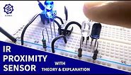 IR Proximity Sensor / Obstacle Detector circuit on Breadboard | LM358 Op-Amp projects