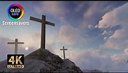 Easter Screensaver - 3 Crosses - 10 Hours - 4k - OLED Safe - No Burn-in