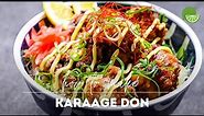 Karaage Don Recipe (Japanese Fried Chicken Rice Bowl)