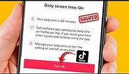 TikTok Problem Enter Daily Screen Time Passcode | How to Remove TikTok Screen Time Without Password