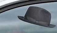 OCQOTAT Grey Cigar Fedora Hat Window Decal - Funny Sticker for Car