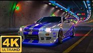 GTR R34 Nissan Skyline - Live Wallpaper - Ambiente Tunnel Drive - 4K Ultra HD 60fps #livewallpaper4k