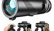 80x100 Monocular-Telescope High Powered Monocular for Adults Monocular for Smartphone Adapter, Hunting Wildlife Bird Watching Travel Camping Hiking