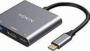 USB C to HDMI Multiport Adapter, Type-C Hub Thunderbolt 3 to HDMI 4K Output USB 3.0 Port and USB-C Charging Port, Digital AV Adapter for MacBook Pro/air, Galaxy S8/S9