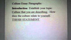 Culture Essay Paragraph Details