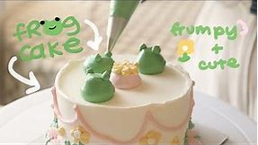 aesthetic frog cake tutorial ~ a cute soft spring cake (with CC)