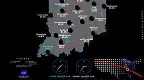 Map shows how much of the eclipse each Indiana city will see