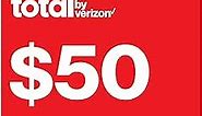 Total by Verizon $50 No-Contract Monthly Single-Device Plan Unlimited Talk, Text & Data+10GB Hotspot (Physical Delivery)