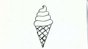 How to draw Ice cream Cone- in easy steps for beginners