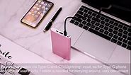 10000mAh PD 3.0 Power Bank Portable Charger Quick Charge USB C 18W Fast Charging Battery Pack for iPhone 15 14 13 12 11 X XS Pro MAX XR 8 iPad Mini Samsung Galaxy S20 S10 S9 S8 Smartphone & More Pink
