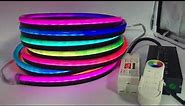 Outdoor LED Lighting Kit: Black Silicone Neon Strip Lights, Addressable RGB - superlightingled