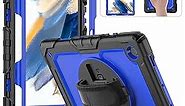 HXCASEAC for Samsung Galaxy Tab A8 Case 10.5 Full Body Protective with Rotating Hand Strap/Screen Protector/Built-in Stand, Sturdy Shockproof Samsung A8 Tablet Case 2022 SM-X200/X205/X207, Blue