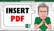 How to EMBED / INSERT / LINK a PDF File in an Excel Cell