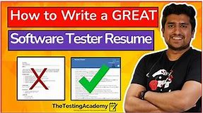 How to Write a GREAT Software Tester RESUME? 🔥 | QA Resume for Freshers & Experienced