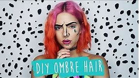 PINK & ORANGE DIY OMBRE HAIR (plus Halloween Makeup) | ad