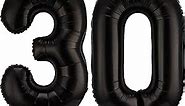 42 Inch Number 30 Balloons Jumbo 30 Foil Party Balloons Giant Number 30 Balloons for 30th Birthday Party Decorations and 30th Anniversary Event (Black)