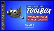 Customize the GIMP Toolbox | Single Column, Icon Colors, Grouped Tools