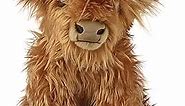Living Nature Highland Cow Brown Stuffed Animal | Farm Toy with Sound | Soft Toy Gift for Kids | Naturli Eco-Friendly Plush | 9 Inches
