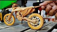 How to make Dirtbike Motorcycle - wooden toys DIY.